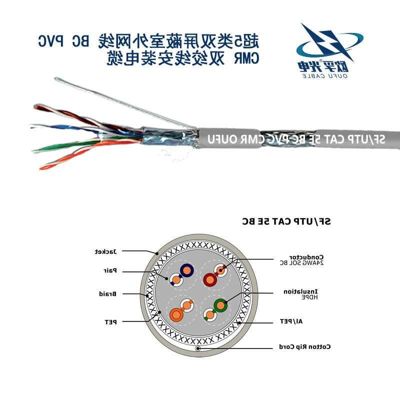 黄冈市SF / UTP CAT 5E BC PVC CMR双绞线安装电缆